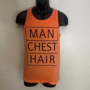 Man Chest Hair Tank Top Small Gently worn 100% cotton 18" armpit to armpit